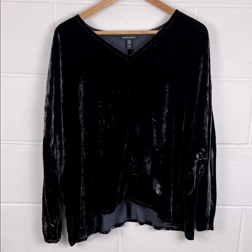Eileen Fisher women’s v-neck drapey silk blend dolman long sleeve top size XL